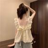 Women's Summer Bowknot Cap Sleeve Babydoll Tank Top - Sleeveless Beach Cover for Underarm Coverage