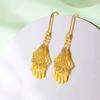 1 pair Zinc Zinc Alloy Thai Golden Eardrops Luxury Peacock Earrings Fan Shaped Tassel Earrings  Bride