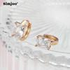 SIMJOO Romantic Rose Gold Color Earrings Chic Chic Simple Super Sparkly Zircon Earrings