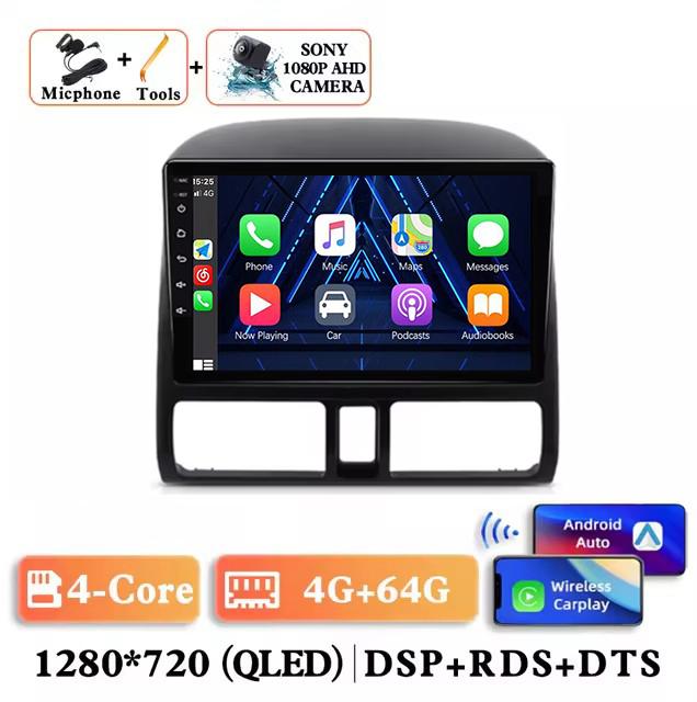 Wireless Carplay Android 14 Auto Car Radio For Honda CR-V CRV 2 2001 2002 2003 - 2006 Multimedia GPS Autoradio 4G WIFI DSP GPS