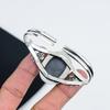 Natural Shungite Gemstone Handmade 925 Sterling Silver Cuff Bangle, Shungite Bangle,For Wife, Unisex Bangle, Gifts For Engagement