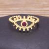 Fashion Bohemian Lucky Turkish Evil Eye Rhinestone Open Rings For Women Vintage Boho Adjustable Ring Copper Zircon Party Jewelry