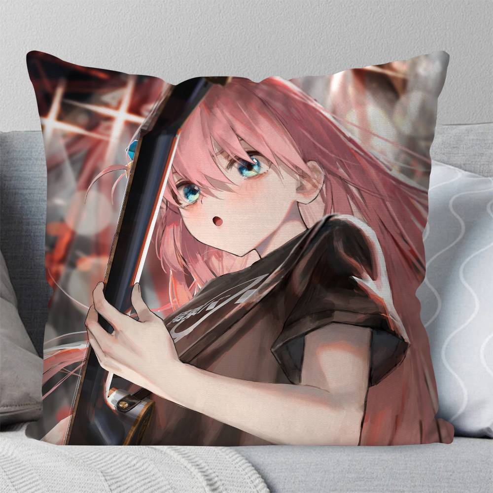 Gotou Hitori Anime BBocchi The Rock Pillow Case Fashion Square Pillowcase Bedroom Sofa Room Ins Decoration Leisure