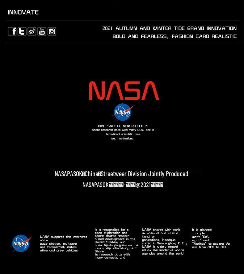 Men's NASA Co-branded Bear Print Crew Neck Cotton T-Shirt - Short Sleeve, Casual Streetwear, Plus Size Available