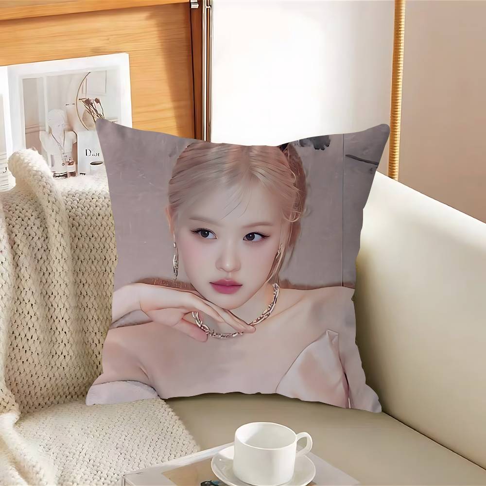 Наволочка Blackpink MemberS R-Rosé, съемная, моющаяся, чехол для подушки – Мягкий лен для любого сезона