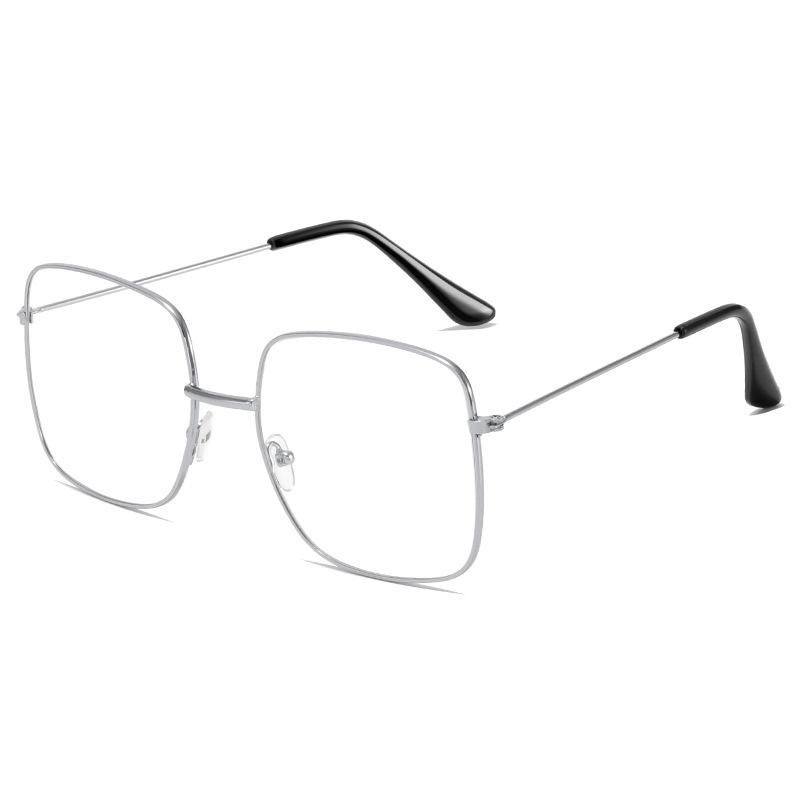 Очки, женская квадратная оправа, плоское зеркало с золотой окантовкой, большая оправа, круглое лицо и худое, подойдет близоруким мужчинам.