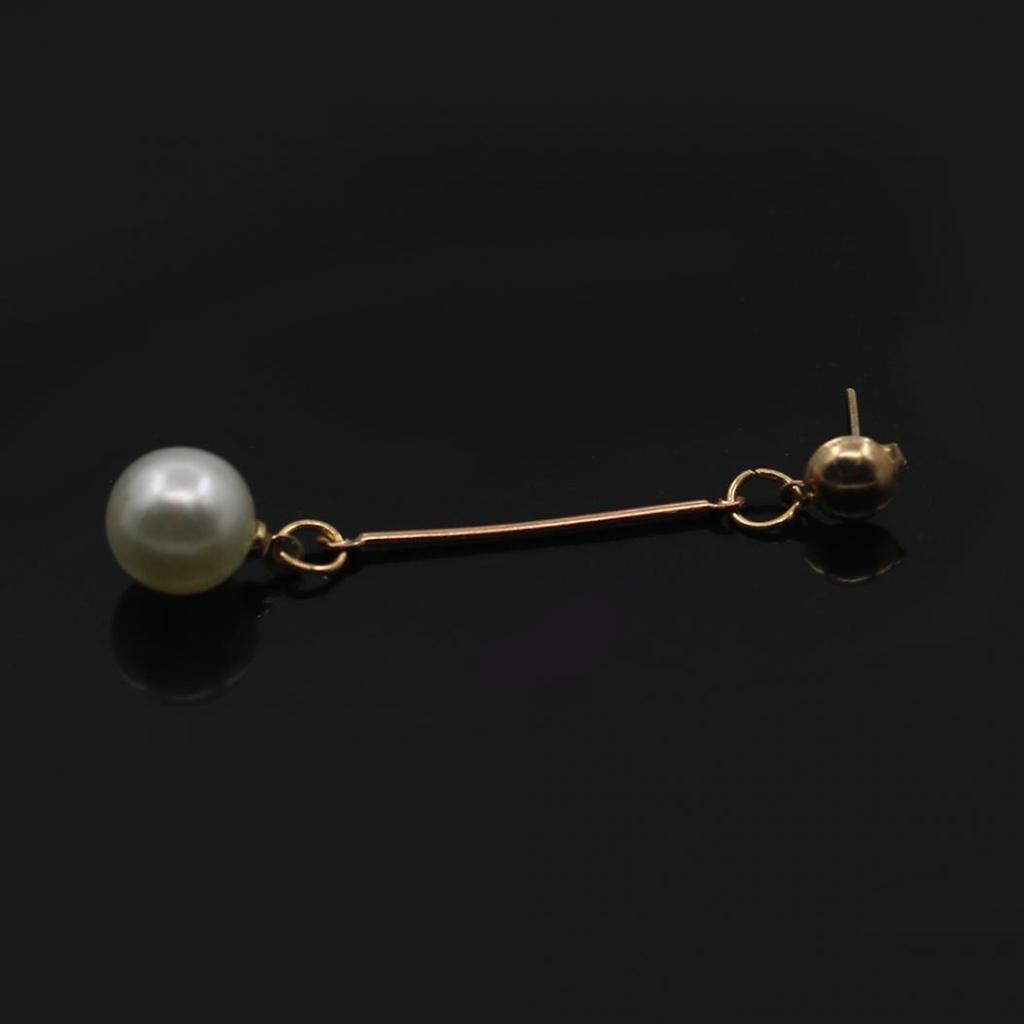 1 пара женских модных элегантных позолоченных длинных серег-капель с искусственным жемчугом