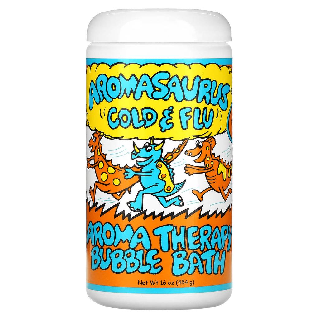 Abra Therapeutics, Aromasaurus Cold & Flu, Children's Aromatherapy Bubble Bath, 16 Oz (453 G)
