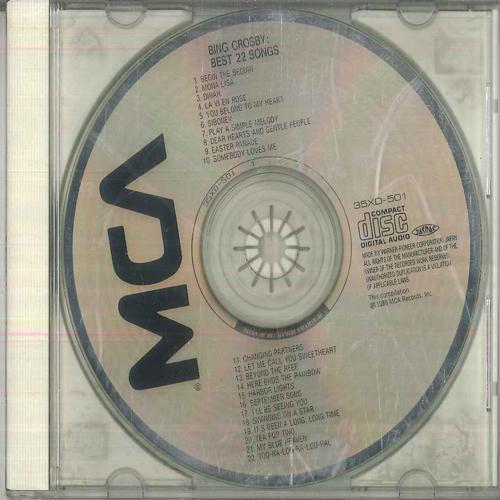CD БИНГ КРОСБИ ЛУЧШИЕ 22 ПЕСНИ 35XD501 MCA 1986 Япония Джаз Б/у