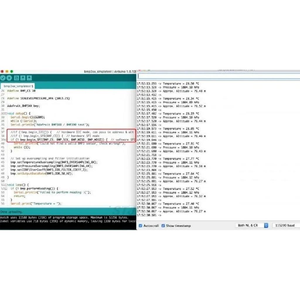 BMP390 BMP388 Precision Barometric Pressure and Altimeter Sensor Temp Pressure Module For Arduino