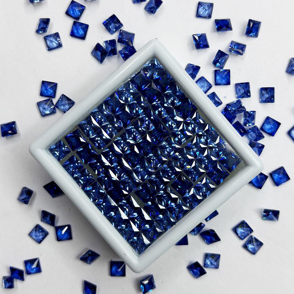 Natural Ceylon Blue Sapphire Square Cut 5x5 mm Gemstones Lot 25 PCS