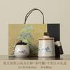 New Chinese Ru kiln office cup portable tea separation tea cup simple wooden handle with lid tea cup light luxury gift box
