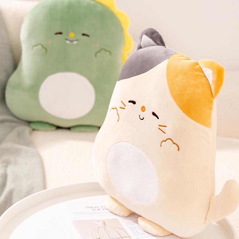 Новый продукт Yiju's Dundun Animal Pillow, милая круглая подушка в виде динозавра, игрушка в виде розового кролика