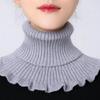 Unisex Warm Autumn Winter Soft Fashion Knitted Solid Color Fake Turtleneck Scarf Collar