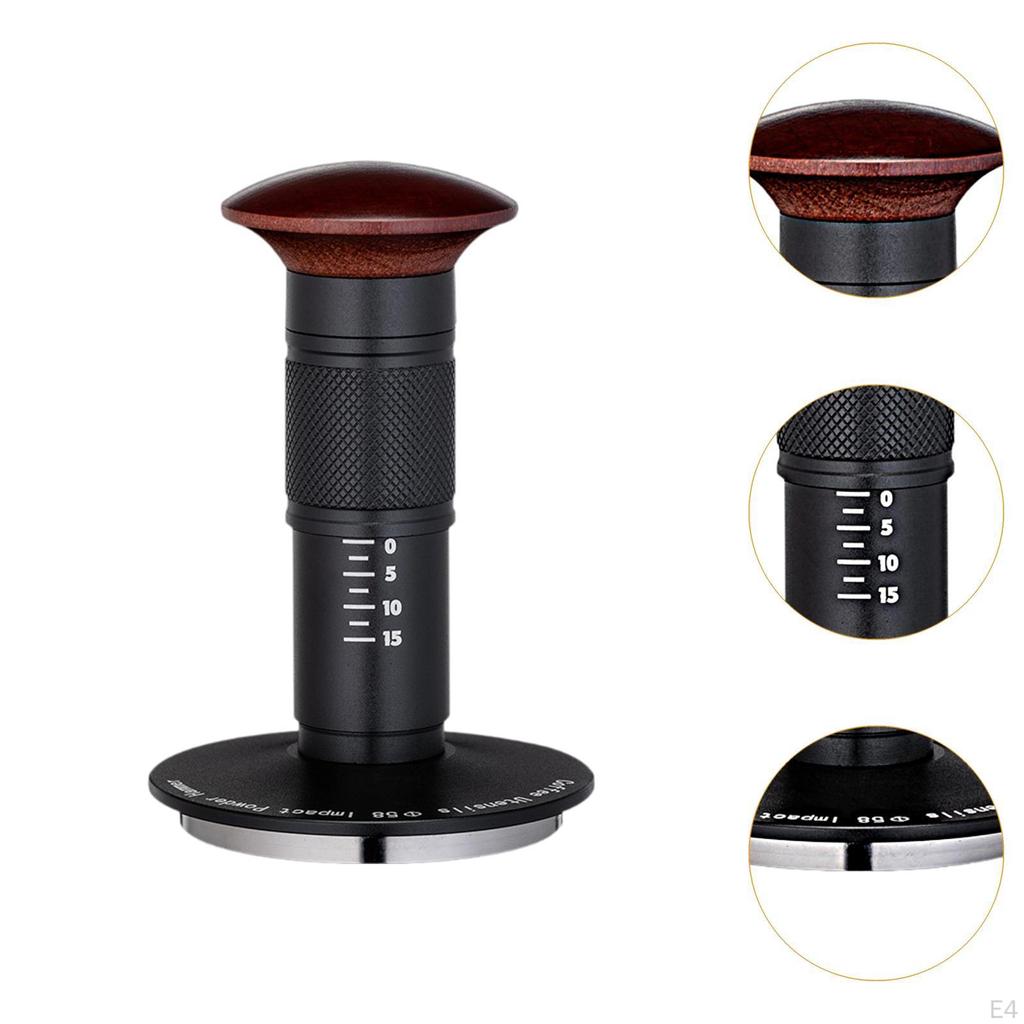 Adjustable Coffee Tamper, Aluminum Handle Espresso Stainless Steel Base for Hotel Kitchen