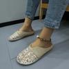 Мода 2025 Мода Женская обувь Закрытый носок Женские тапочки Новая вышивка Уличные Бестселлер Повседневные Удобные Плоские тапочки Zapatos