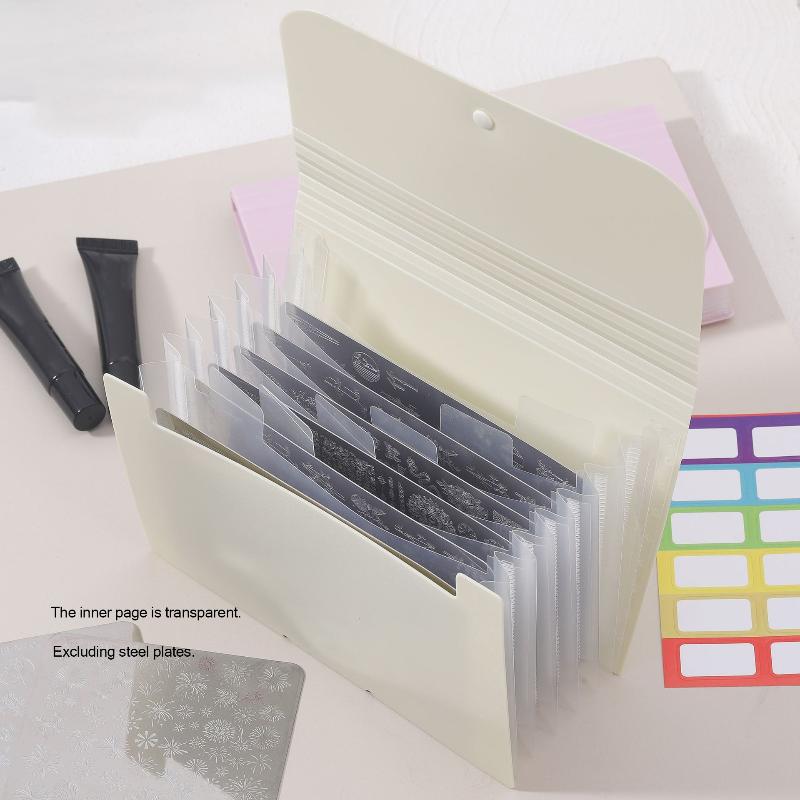 A6 Органайзер для трафаретов Прямоугольный Держатель для пластин для стемпинга для нейл-арта 7 слотов Пустой Органайзер для хранения шаблонов Буклет Чехол для пластин для маникюра