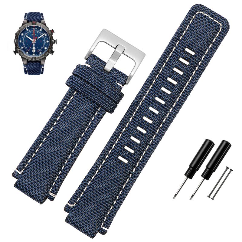 Для часов TIMEX ремешок TW2T76500 T2N721 T2N720 Спортивный Высококачественный Нейлон Холст Ремешок для часов Мужской Прилив Компас 24×16MM Браслет