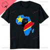 Love Democratic Republic of Congo Flag in Africa Map T-Shirt Casual Fashion Streetwear Harajuku  Cotton Tshirt Hip Hop Tees