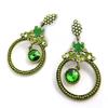[M8146] - Green 'Altai' Designer Earrings - 64x33 Mm