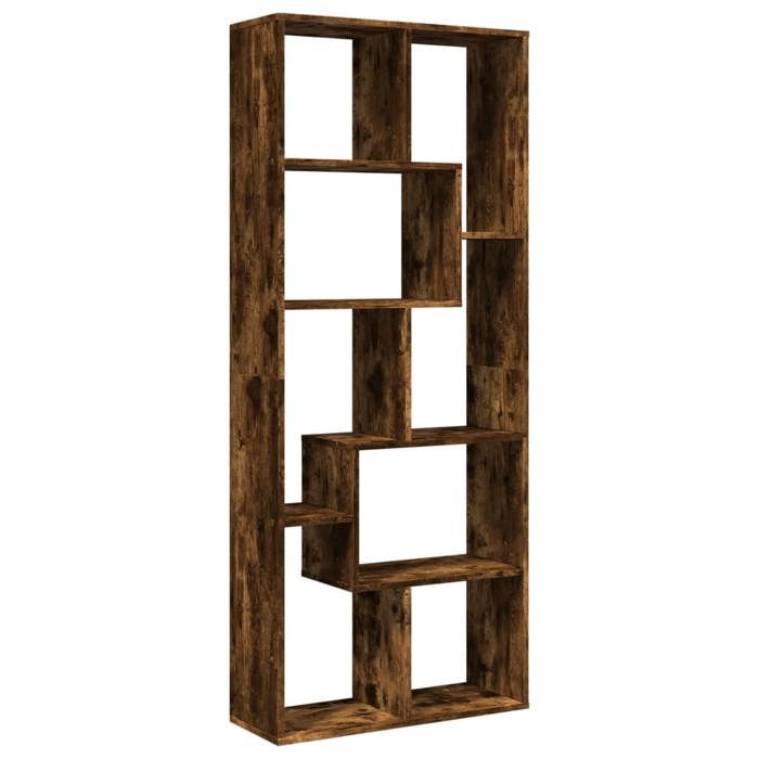 VidaXL Room Divider Shelf Smoked Oak 67x25x161.5 Cm, Shelf, Bookcase, Storage Shelf, 858079