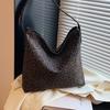 Vintage Maillard leopard print large-capacity tote bag women's new commuter shoulder armpit bag