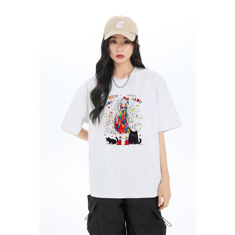 VEZFAA Женские модные повседневные летние весенние блузки и рубашки с круглым вырезом с короткими рукавами