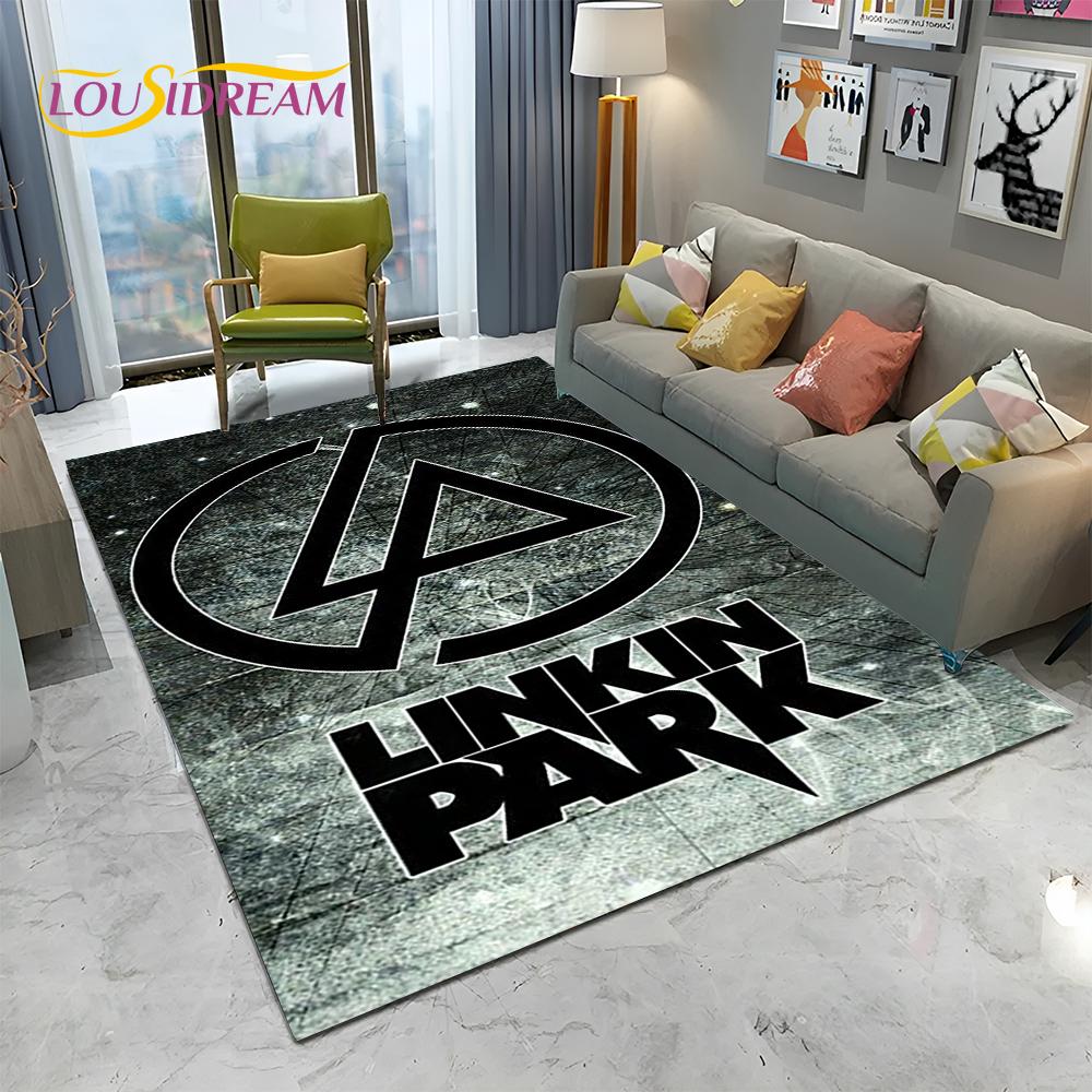 3D Ковер с Логотипом Ретро Рок-группы L-Linkin Park для Дома Гостиной Спальни Дивана Коврик для Прихожей Декор, Ковер для Детской Зоны Нескользящий Напольный Коврик