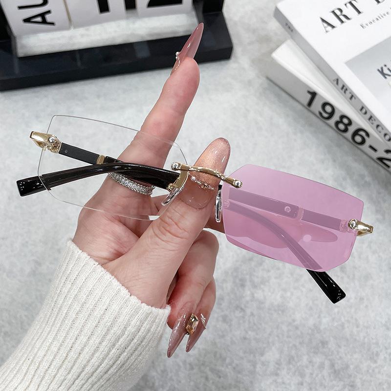 Винтажные квадратные солнцезащитные очки для женщин и мужчин, прямоугольные солнцезащитные очки, женские безободковые очки, Oculos De Sol для мужчин и женщин, очки