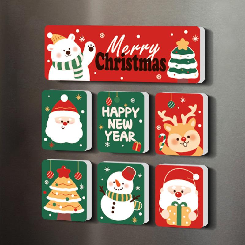 Christmas Santa Fridge Magnet soft Magnetic Sticker for Holiday Home Decor Festive Party Gift New Year Christmas Decorations
