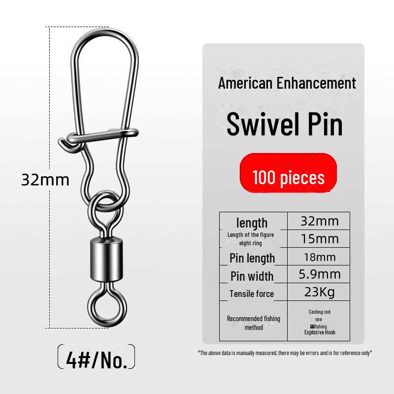 Lure Pin 8-Shaped Ring: American-Style Strong Tensile Fishing Connector.