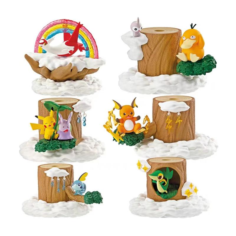 Cute Weather Tree Pokemon Stump Pikachu Blind Box Pvc Figure Anime Collectible