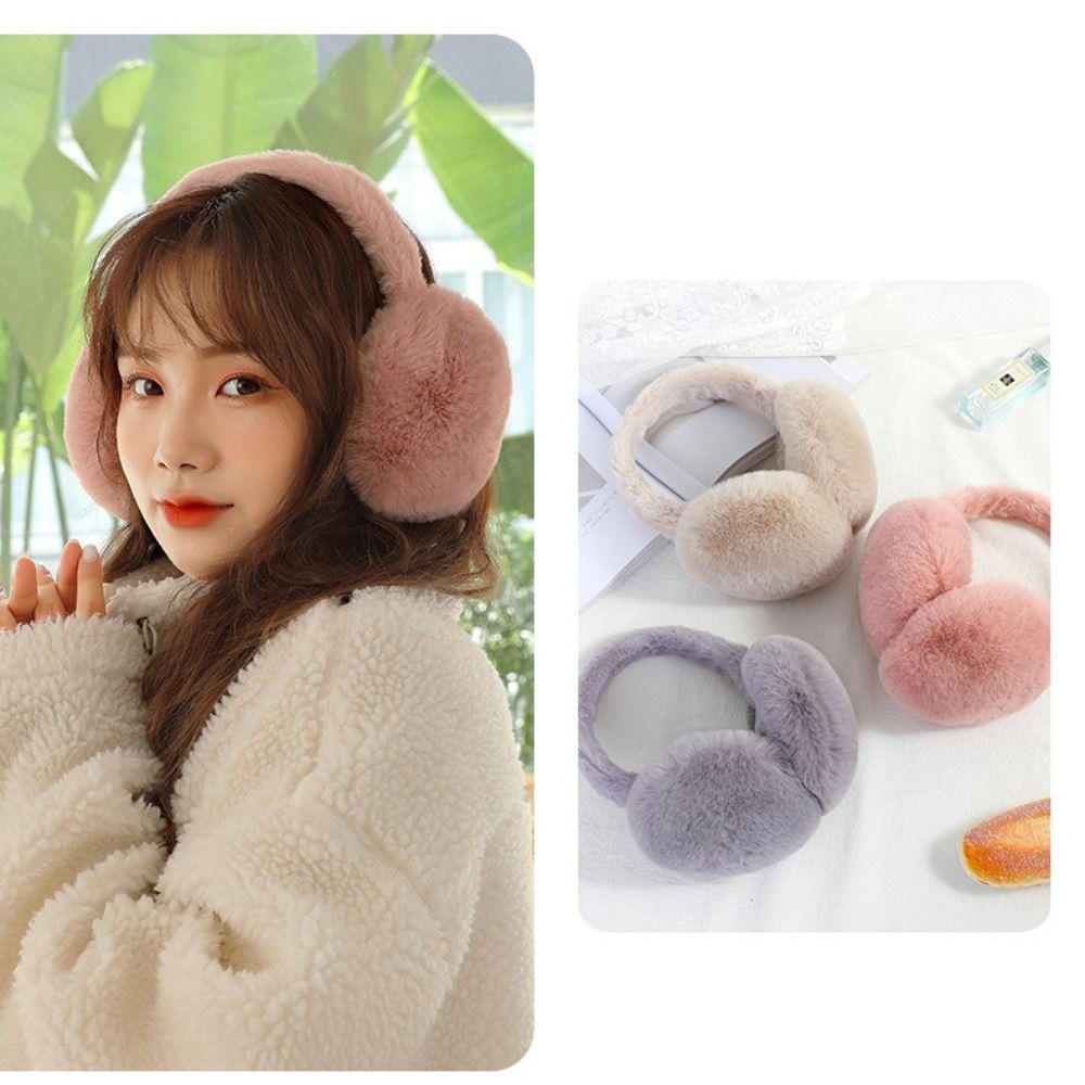 Outdoor Cold Protection Winter Warm Earmuffs Soft Folding Earflap New Plush Ear Warmer Women