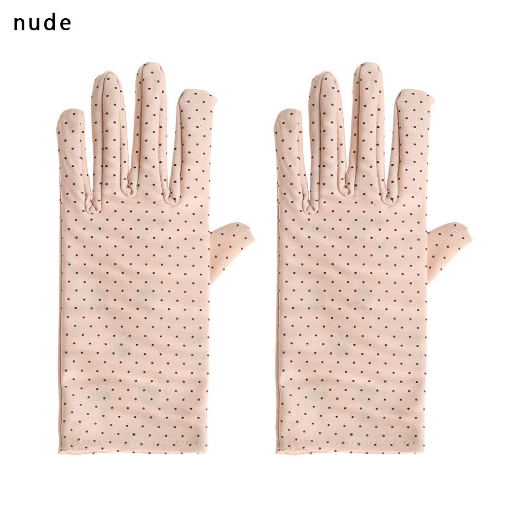 Soft Lady Girl Women's Gloves Full Finger Mittens Wrist Gloves & Mittens Sun Protection Dot Gloves