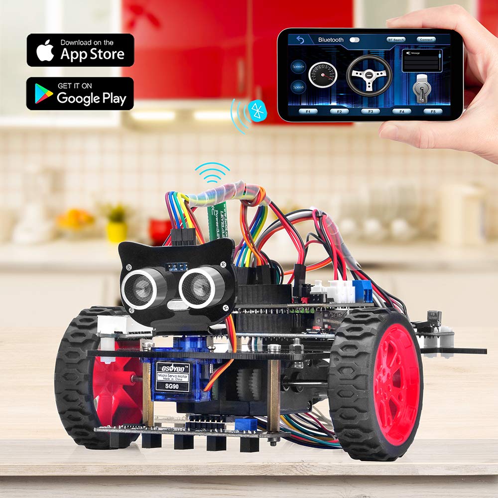 Стартовый комплект OSOYOO 2 Wheel Drive Smart Robot Car, совместимый с Arduino, проект UNO R3, комплект 2WD Smart Robot Car, открытый исходный код, образовательный робот, образовательный