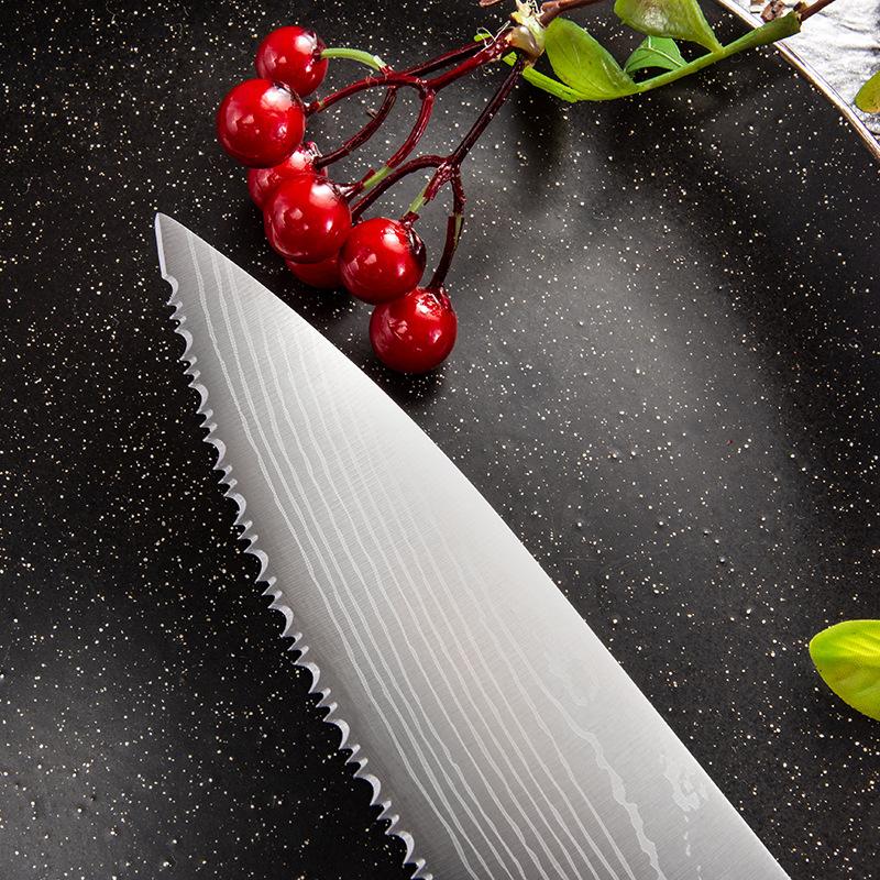 Нож шеф-повара из нержавеющей стали, нож для мяса, кухонные ножи, инструменты для приготовления пищи, зубчатый нож для замороженного мяса