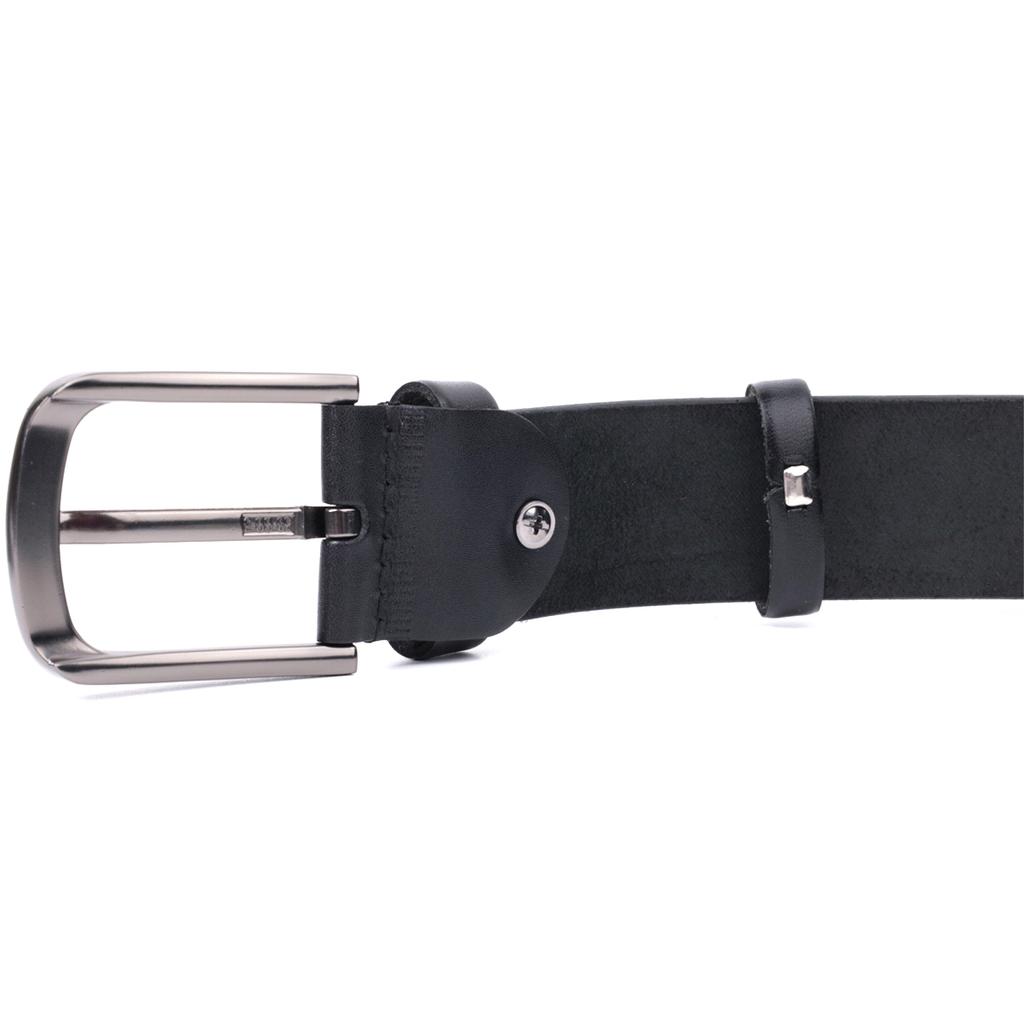 Stylish Men's Belt Vintage Belt 20804 Made of Genuine Leather 115x3.8 Cm Black