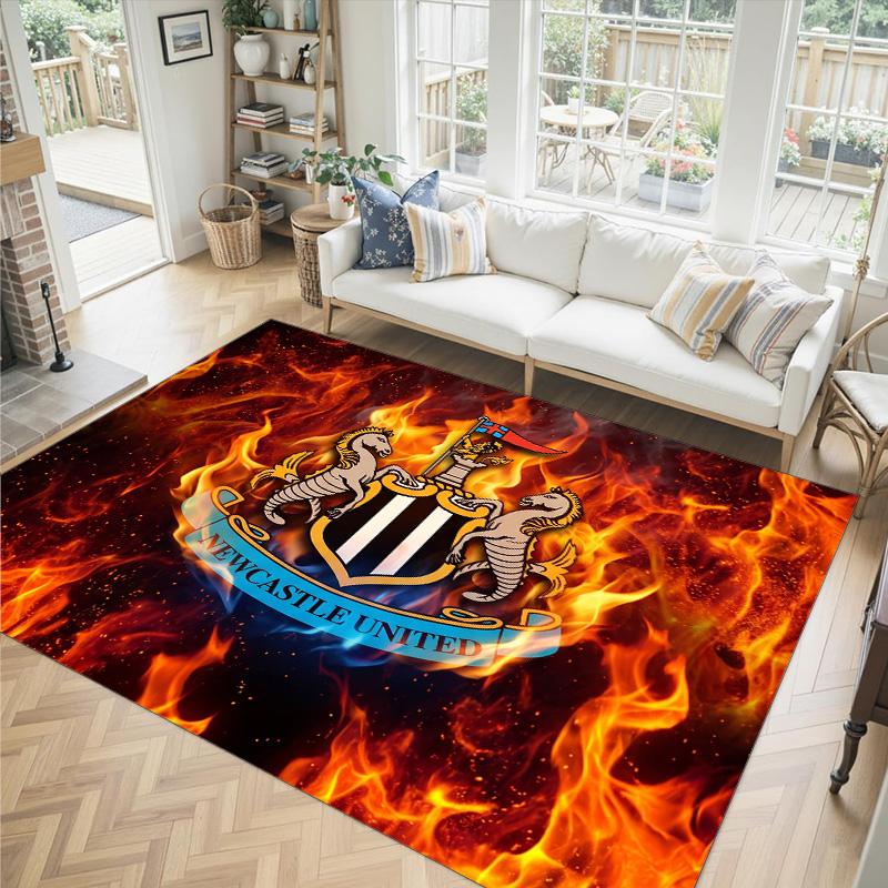 Футбольный дизайн Newcastle United Хрустальный бархатный ковер Уютный Не?Нескользящий ковер с принтом для спальни, гостиной, прихожей
