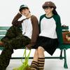 MINISO Мужская футболка с контрастными цветами, рисунком щенка и рукавами реглан