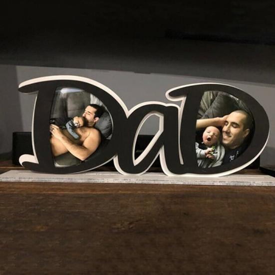 Father's Day Acrylic Photo Frame DIY PaPa Dad Letter Picture Frame Holder Table Sign Desktop Decoration Dad Grandpa Husband Birthday Festival Gift