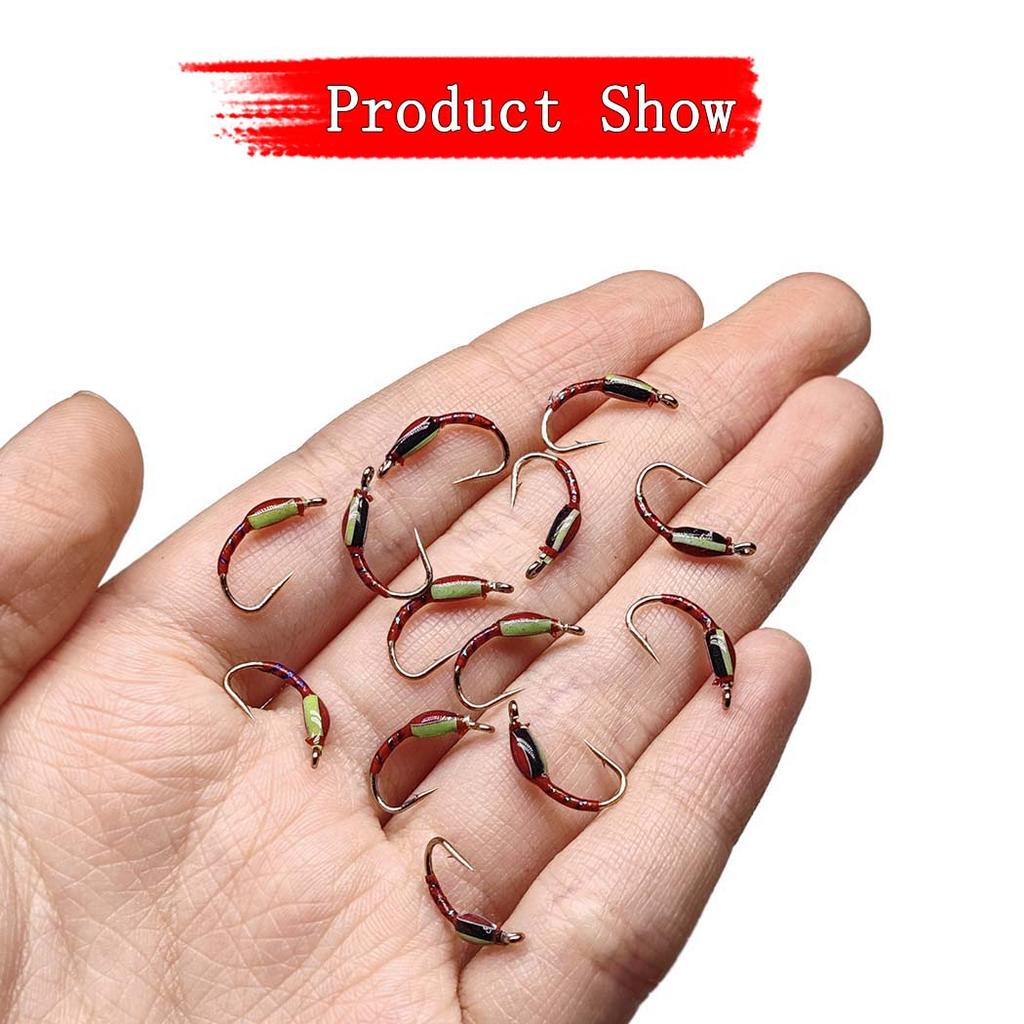 5/10Pcs Realistic Fly Fishing Bait Chironomid Midge Pupa Nymph Trout Flies Fly Fishing Hook Artificial Caddis Larva Lures
