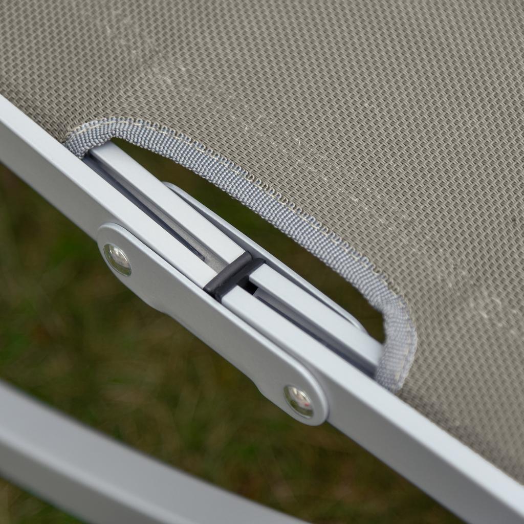 Set Of 2 Garden Sun Loungers Folding Sunbeds With Aluminum Frame Textile For Pool Patio 165x61x63 Cm Gray