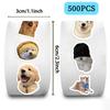 500 Pictures/roll Roll Sticker Tape Dog Expression Sticker Hand Account Material Decorative Envelope Seal Sticker