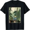 Японская бамбуковая роща Ксилография Духовная природа винтажная футболка