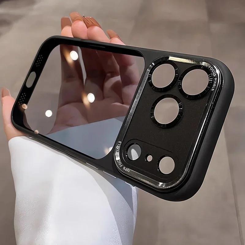 New Hard Acrylic Transparent Phone Case for iPhone 17 Air 13 14 12 15 16 17 Pro Max Plus Lens Film Protection Shockproof Cover