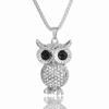 Korean Retro Owl Crystal Sweater Chain Necklace - Women's Fashion Accessory