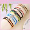 Color Blocking Colorful Woven String Bracelets With Ball Elements For Travel And Casual Wear