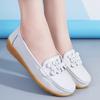 Spring and Autumn New Nurse Shoes Casual Flat Heel Women's Shoes Bean Shoes Mother Shoes Hollowed Out Single Shoes