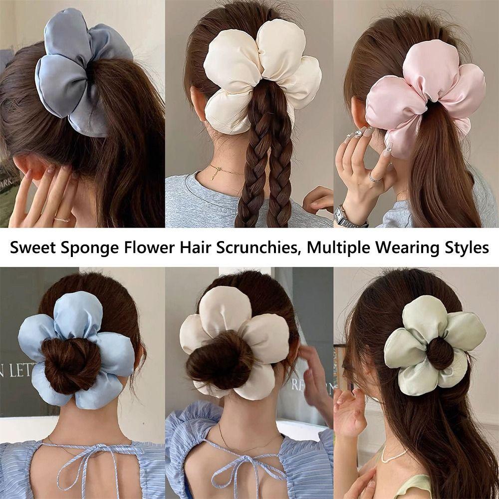 Губка Цветочные Девочки Резинка для Волос Большие Резинки для Волос Очаровательная Веревка для Волос для Женщин