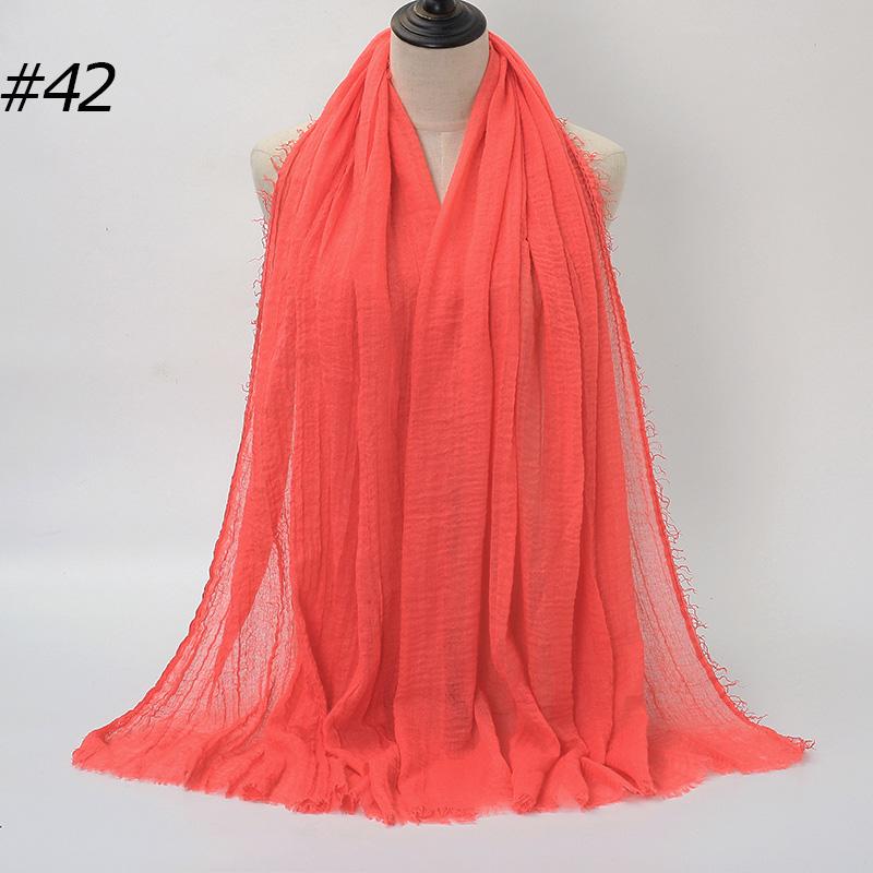 Big Size Crinkle Cotton Hijab Headscarf Women Cotton Muslim Head Wraps Headbands Long Shawls Musulman Scarves Turbans Foulard